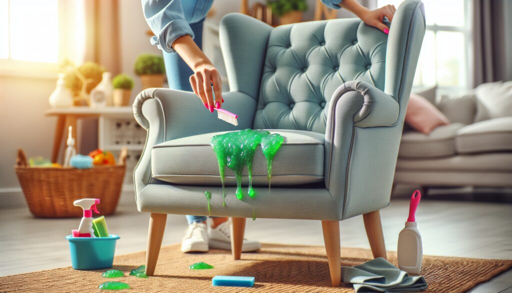 como quitar slime seco de un sillon